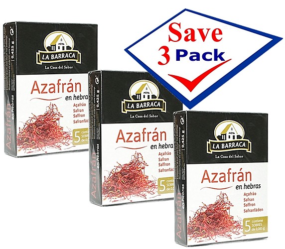 Azafran en Hebra La Barraca 5 envelopes 0.425 gr Pack of 3